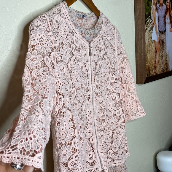 Pink lace zip dress jacket - Picture 2 of 2